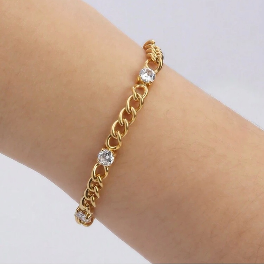 New 1pc Stainless Steel 18k Plated Bracelet